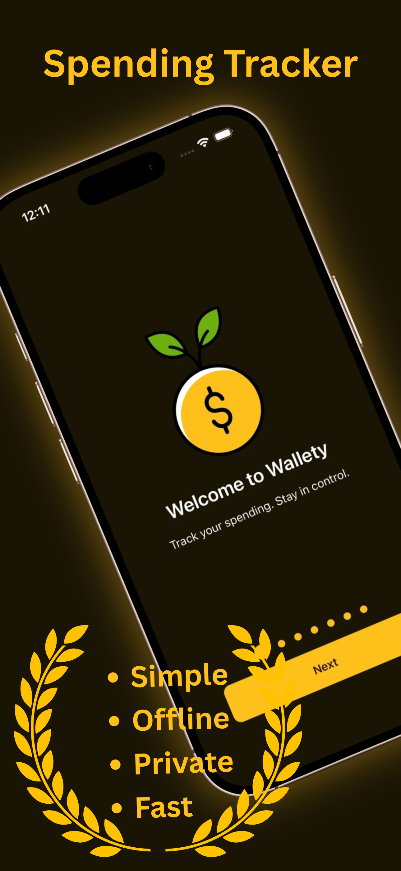 Wallety welcome screen