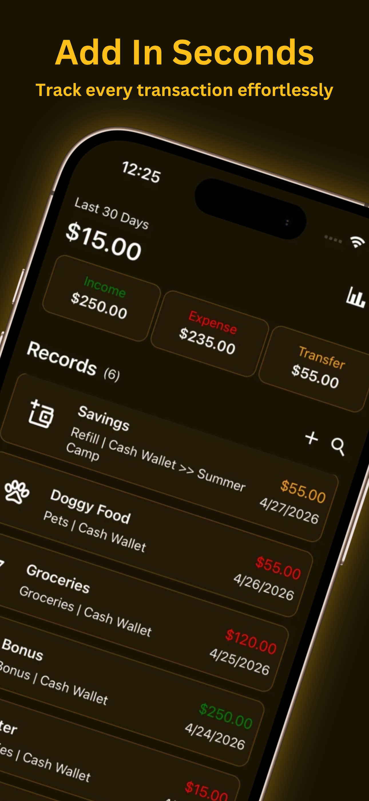 Wallety transaction records